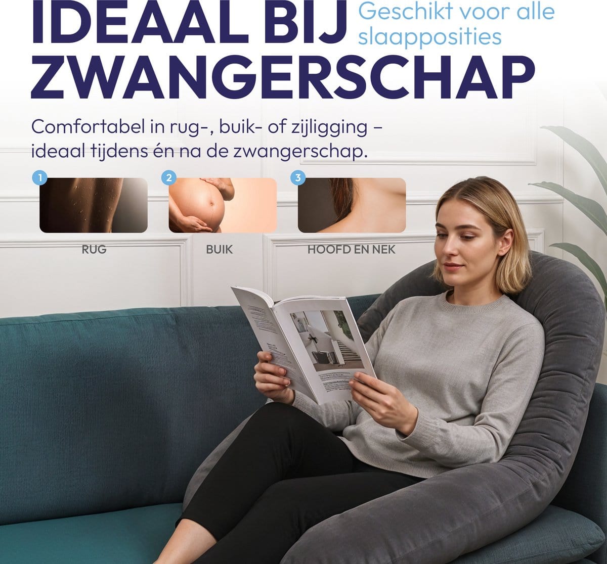 Comfeur Zwangerschapskussen XXL – Zijslaapkussen