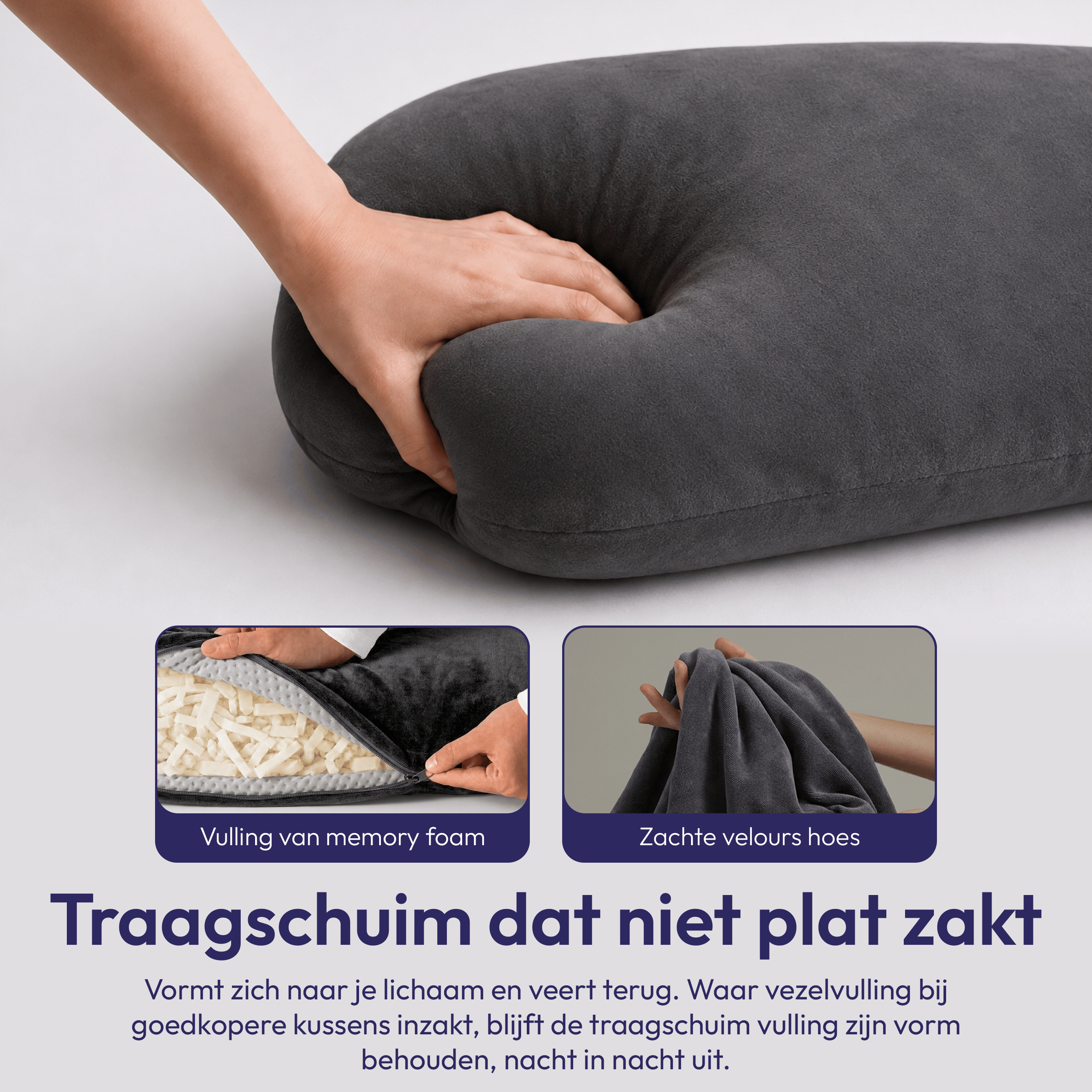 Comfeur memory foam zwangerschapskussen XXL incl. Gratis slaapmasker