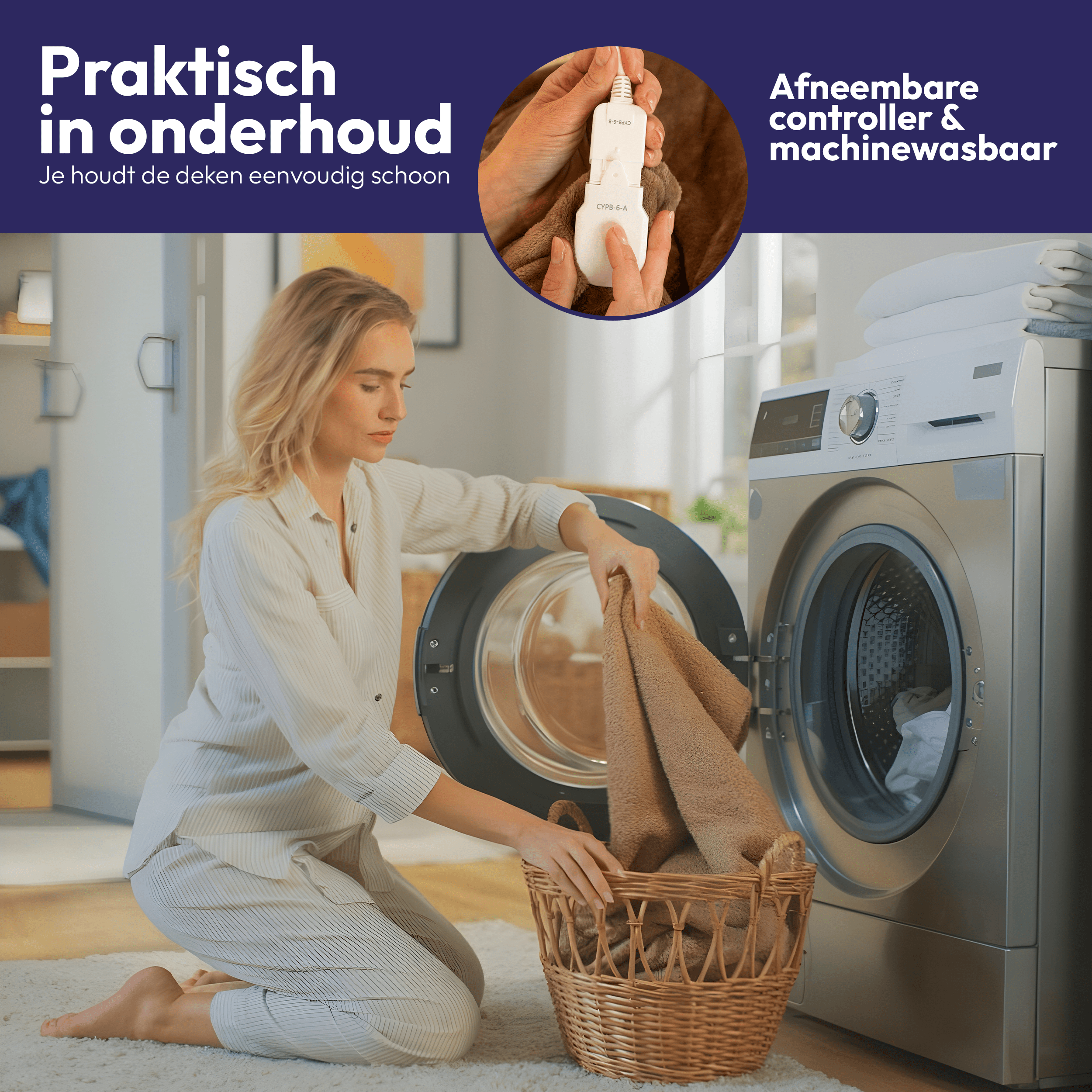 Elektrische bovendeken 180x120 cm - Preheat optie - 9 Warmtestanden