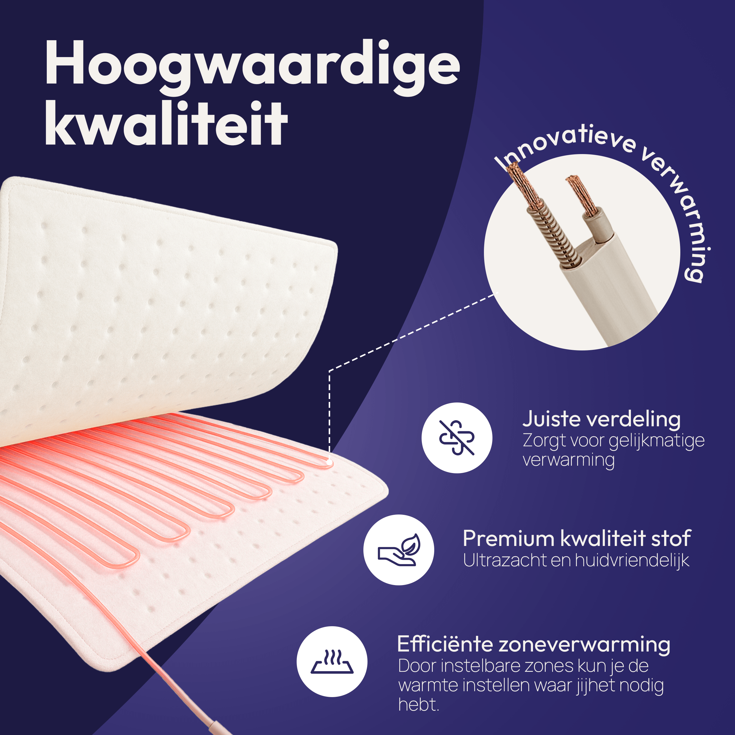 Comfeur elektrische deken - Aparte voetenzone - 190x90 cm