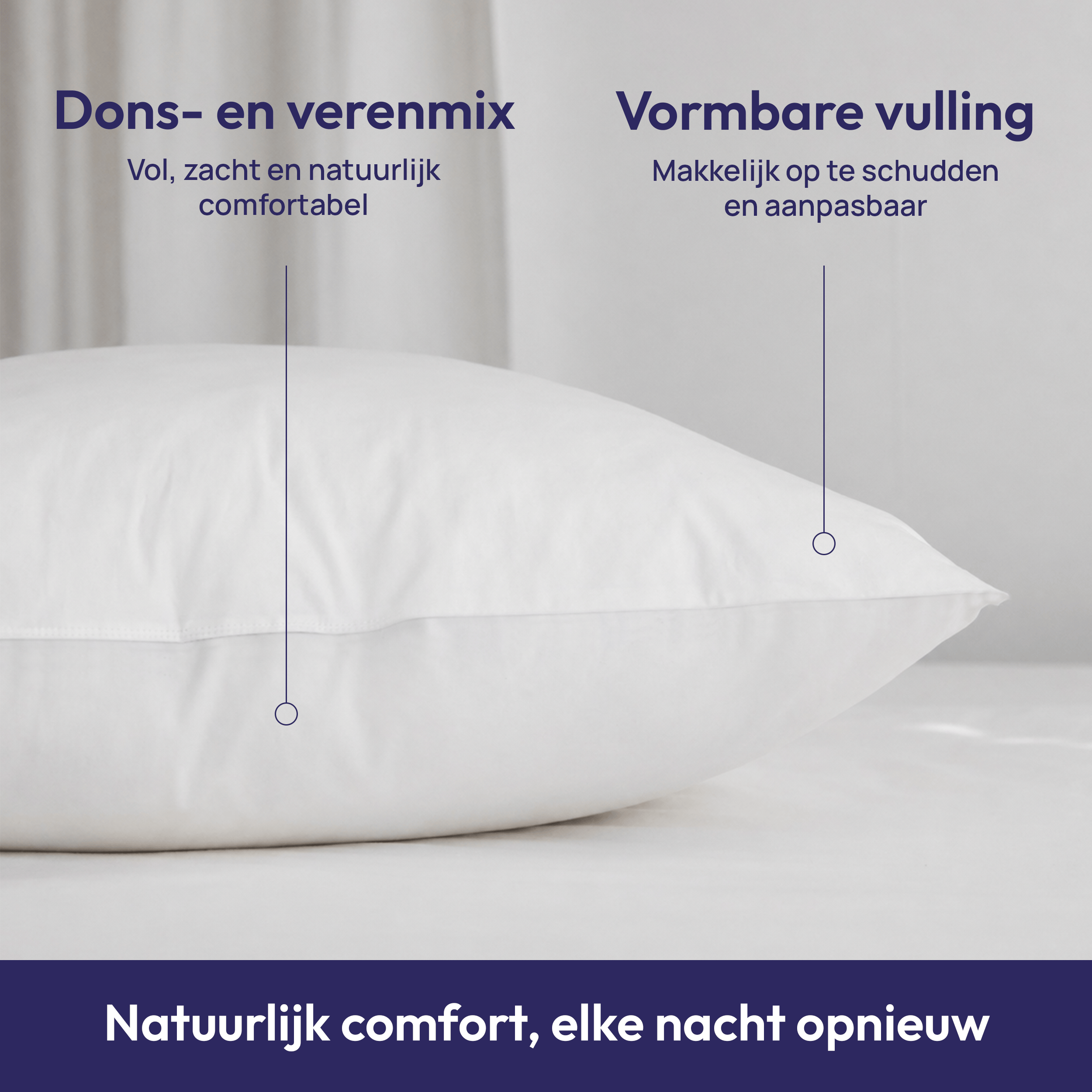 Comfeur Eendendons Kussen 60 x 70 cm