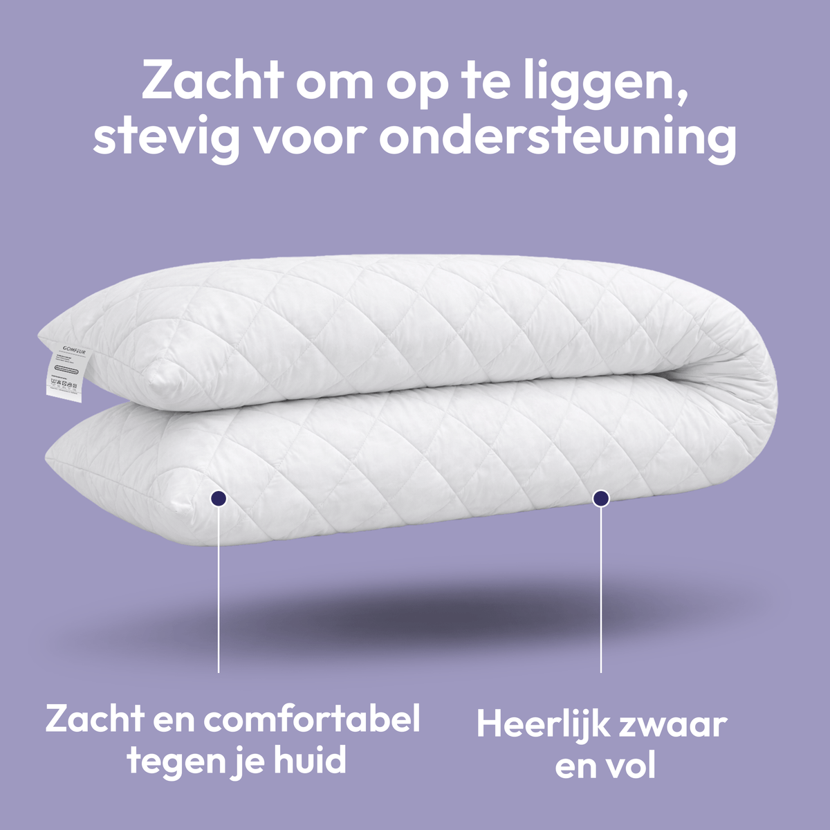 Comfeur Body Pillow memory foam XXL - Ondersteunende zijslaapkussen - 2 hoezen