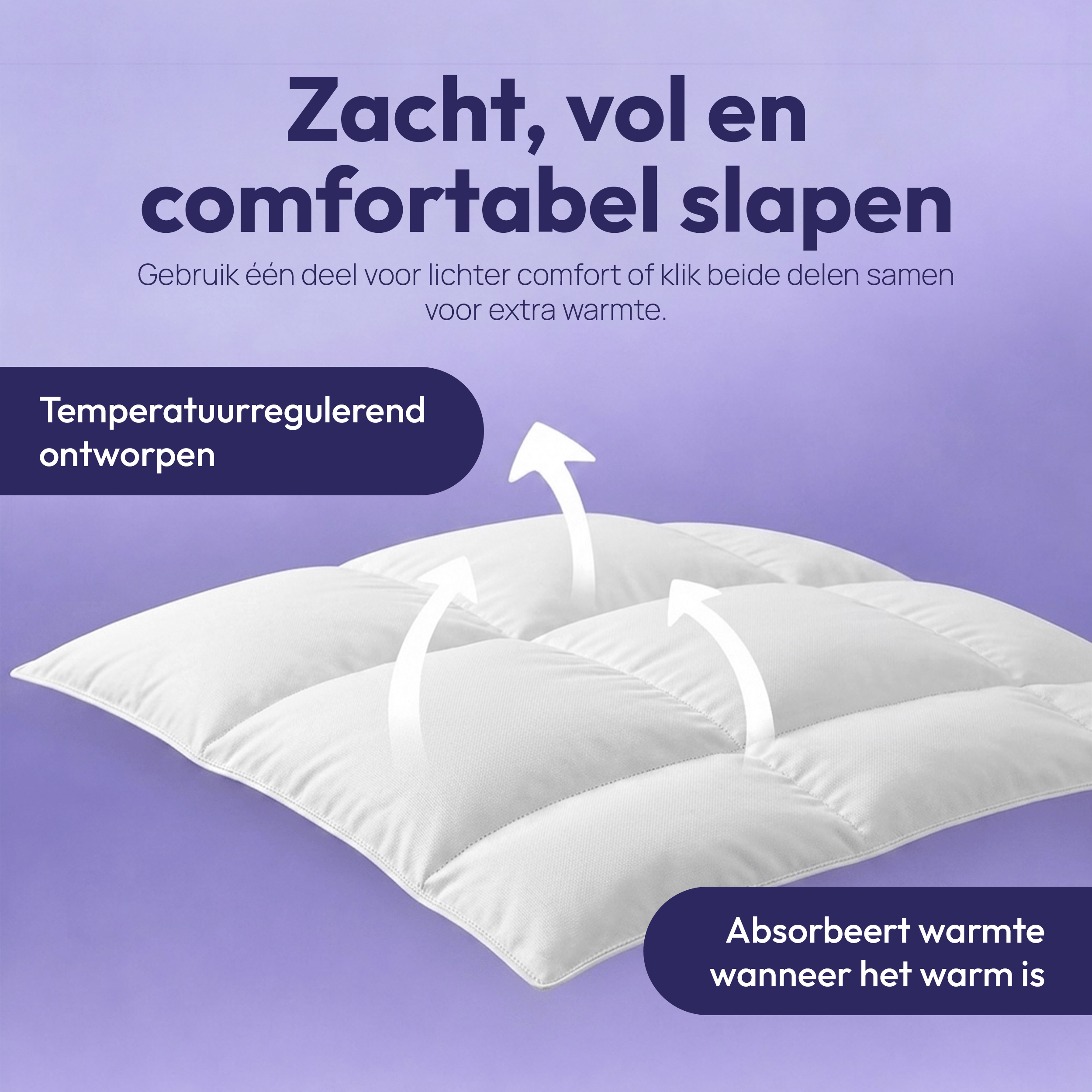 Comfeur wollen zomerdekbed – Europees wol – Katoenen tijk