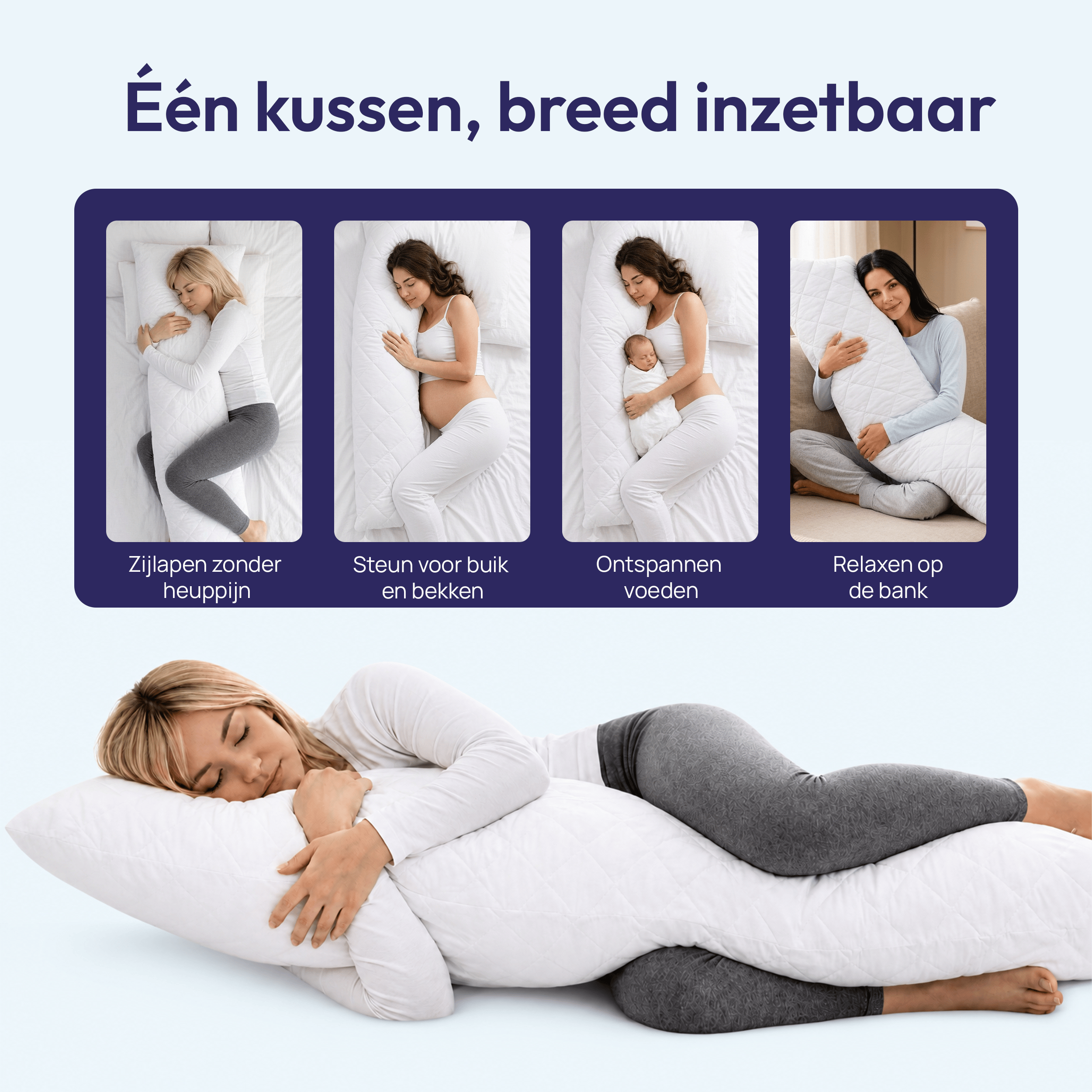 Comfeur Body Pillow memory foam - Ondersteunende zijslaapkussen