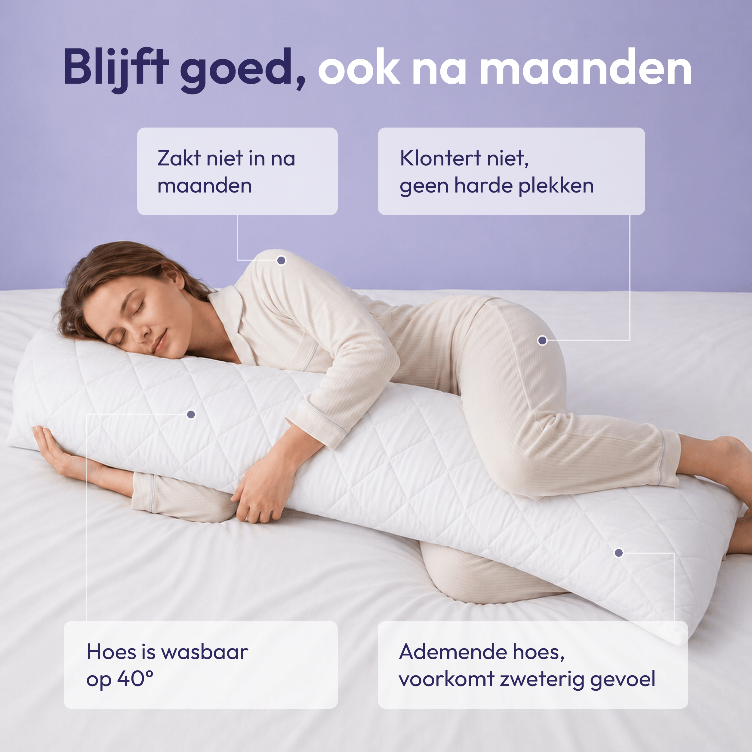 Comfeur Body Pillow memory foam - Ondersteunende zijslaapkussen