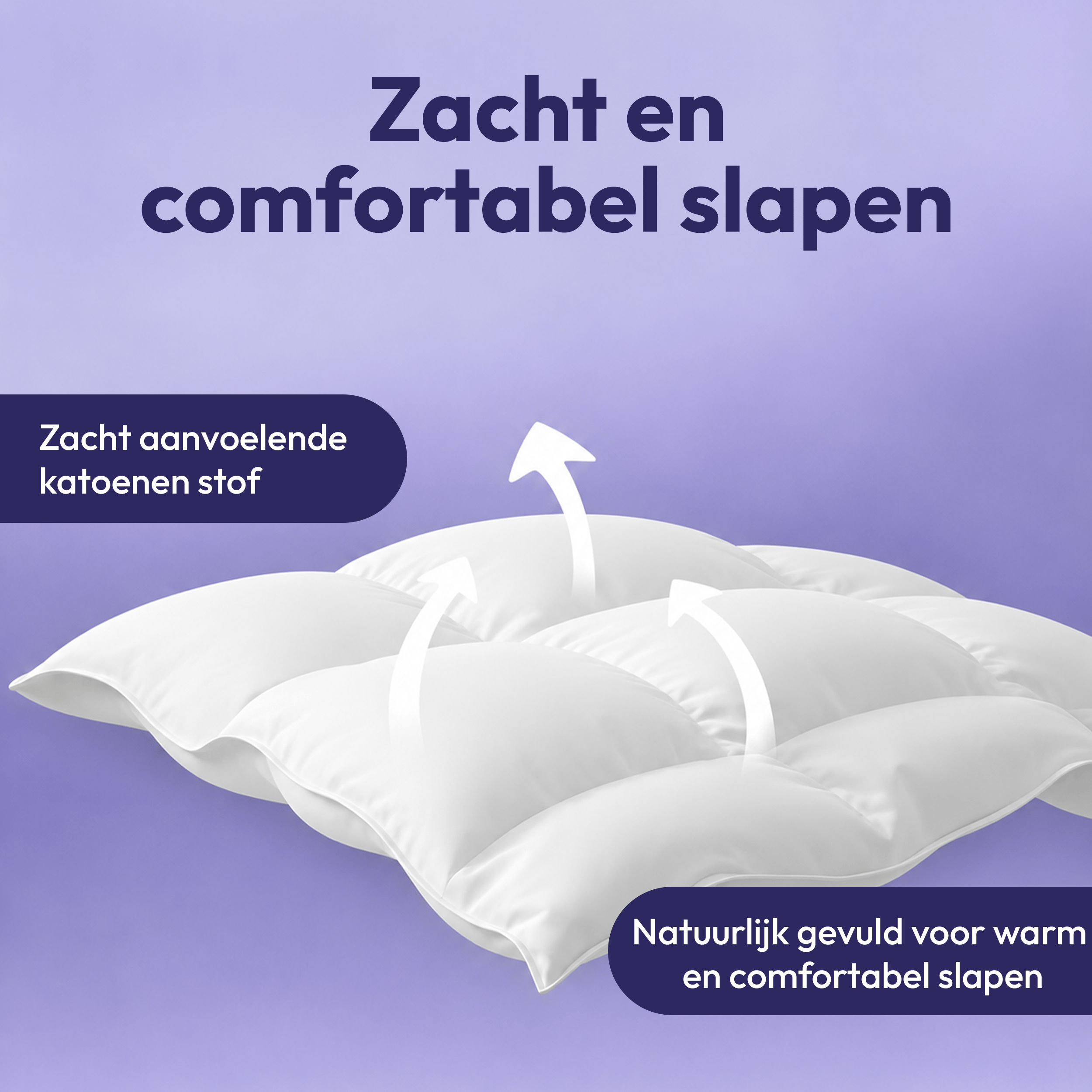 Comfeur wollen winterdekbed – Europees wol – Katoenen tijk