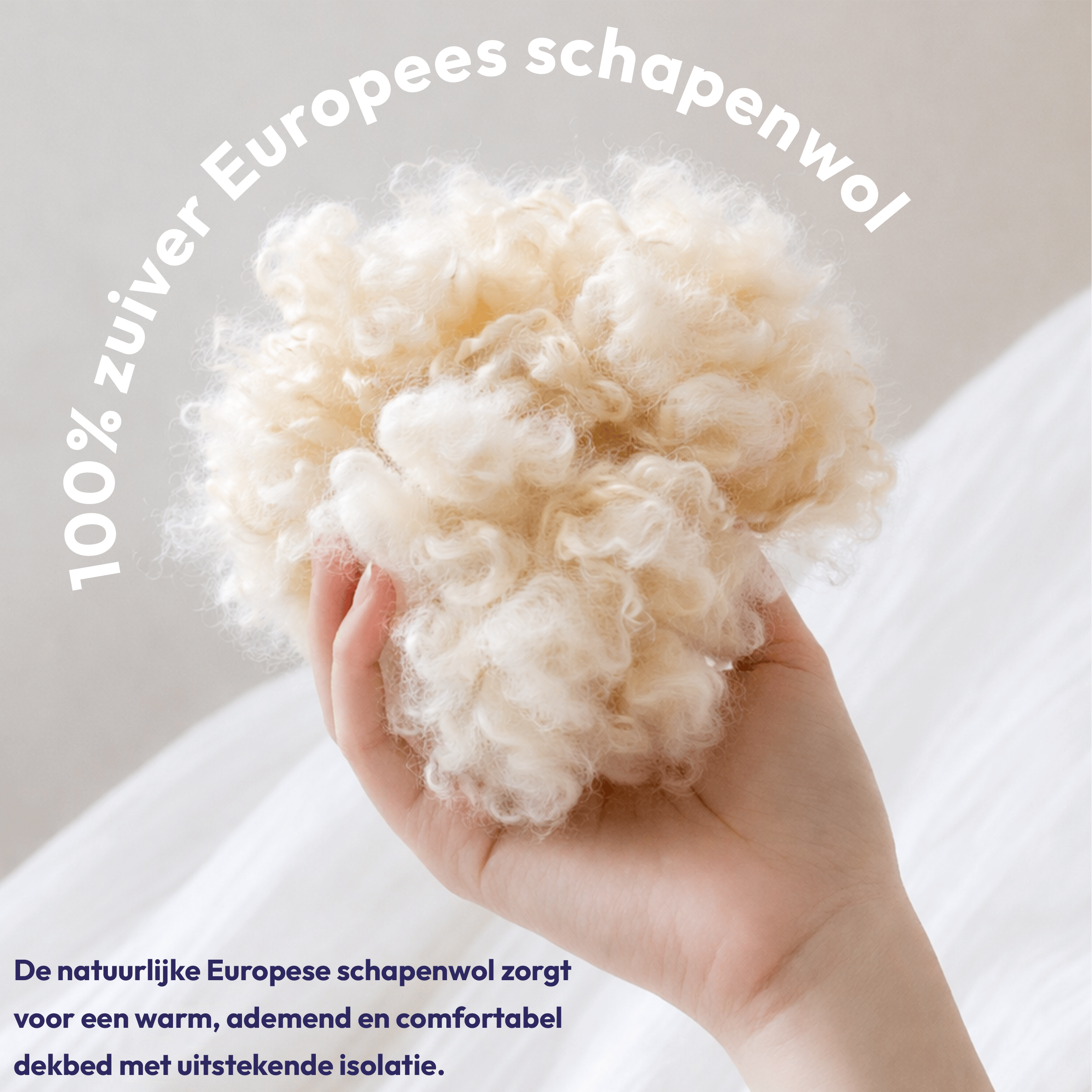 Comfeur wollen winterdekbed – Europees wol – Katoenen tijk