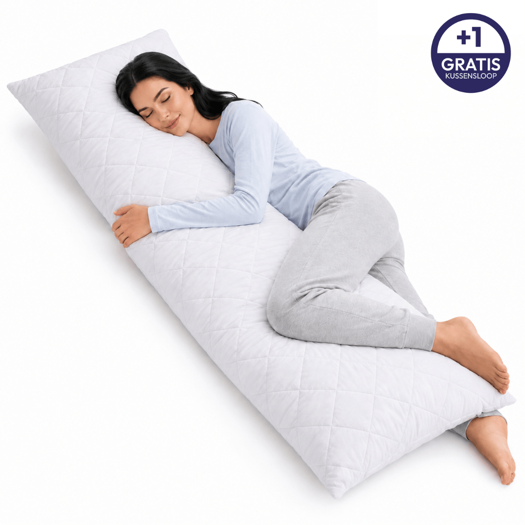Comfeur Body Pillow memory foam XXL - Ondersteunende zijslaapkussen - 2 hoezen