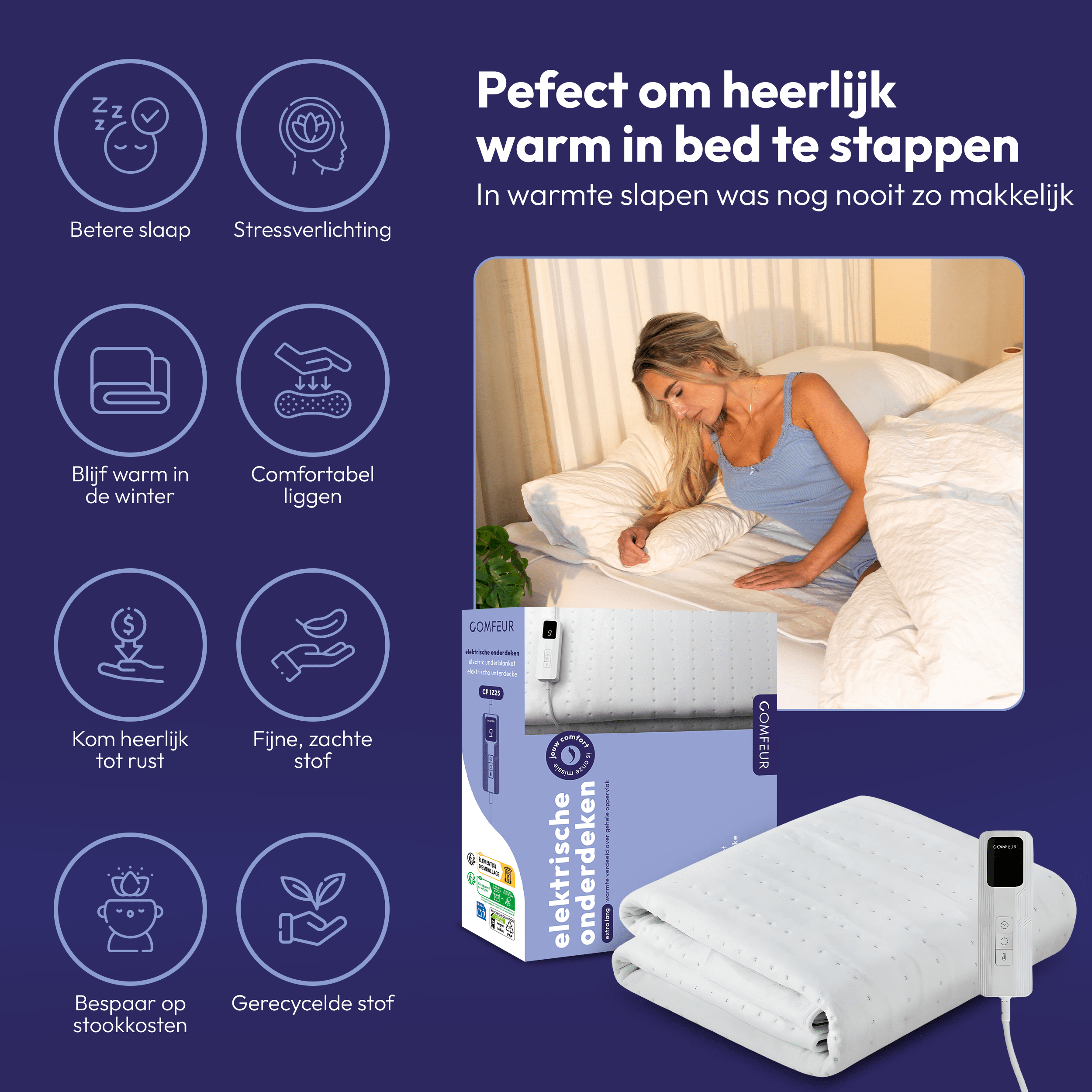 Comfeur Heizdecke extra lang - 190x80 CM
