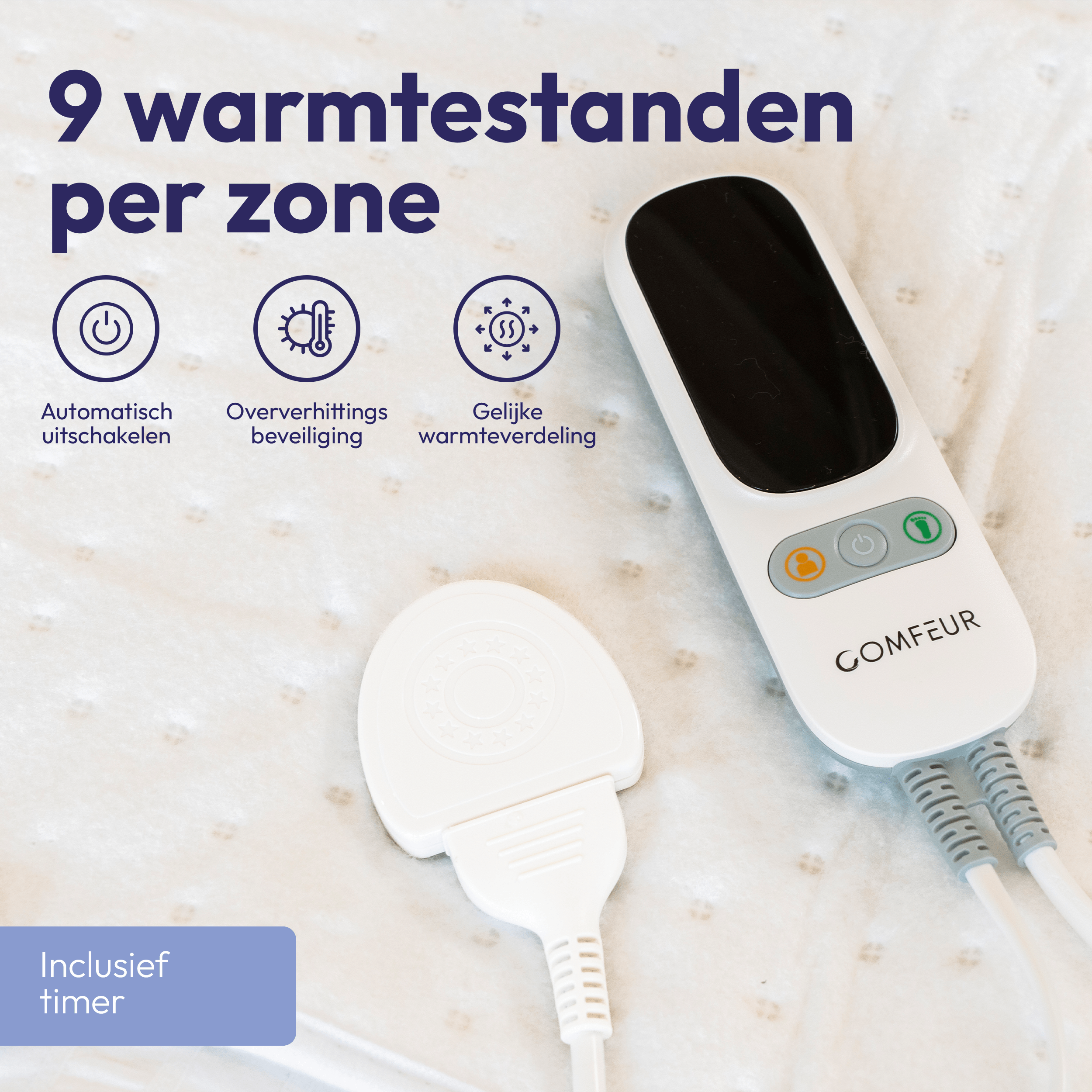 Instelbare warmtestanden + timer
