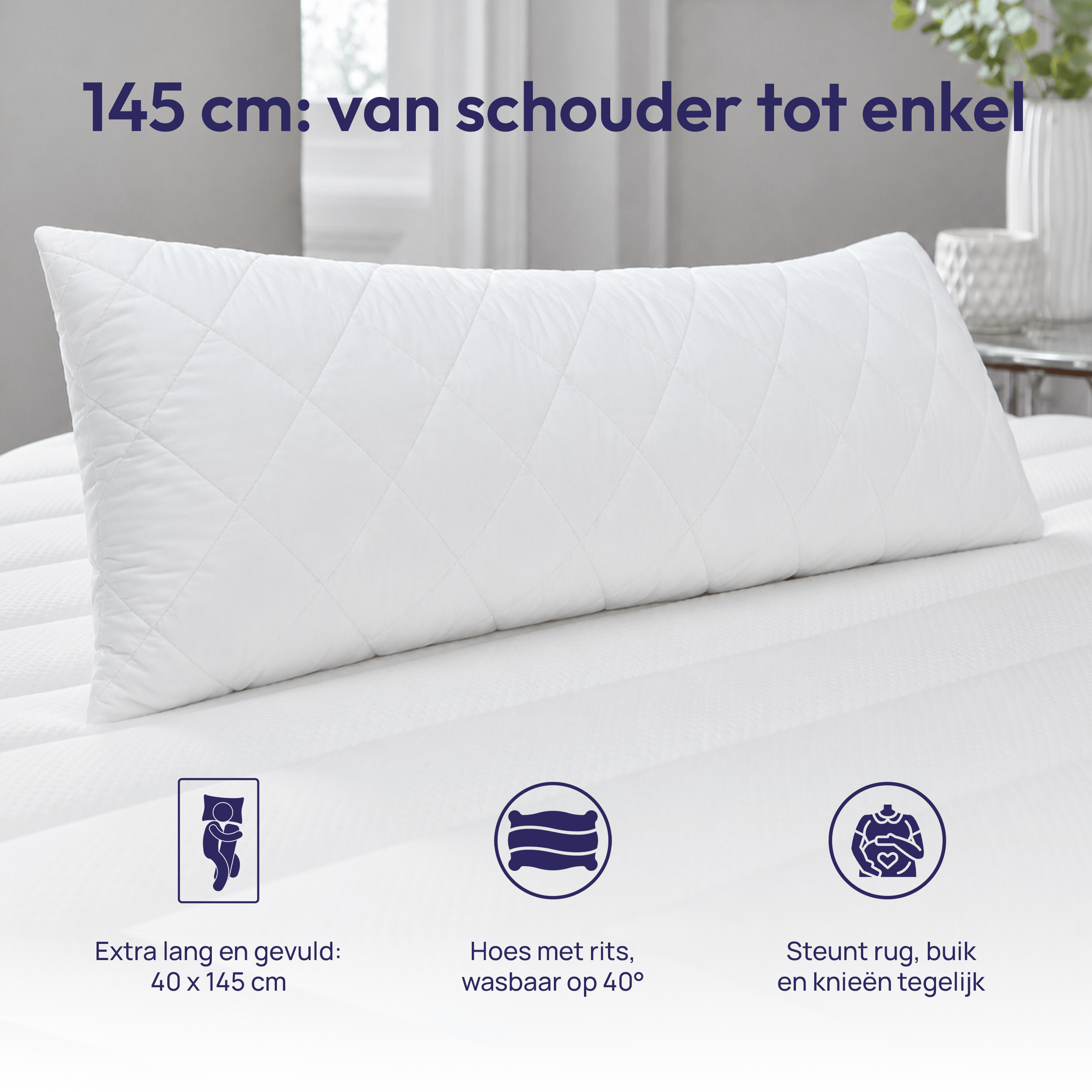 Comfeur Body Pillow memory foam - Ondersteunende zijslaapkussen