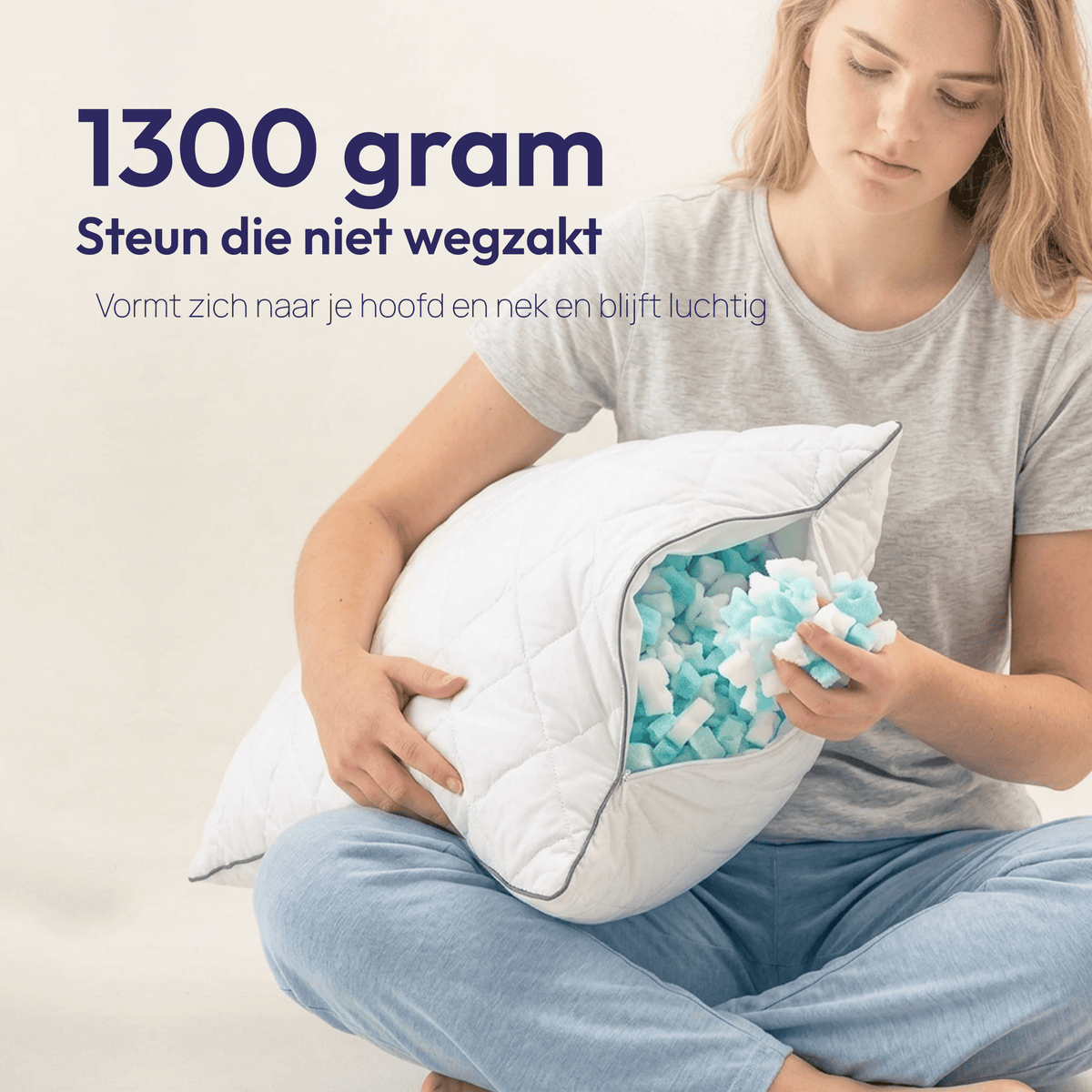 Comfeur Memory Foam-Kissen – Extra gefüllt – 60 × 70 cm