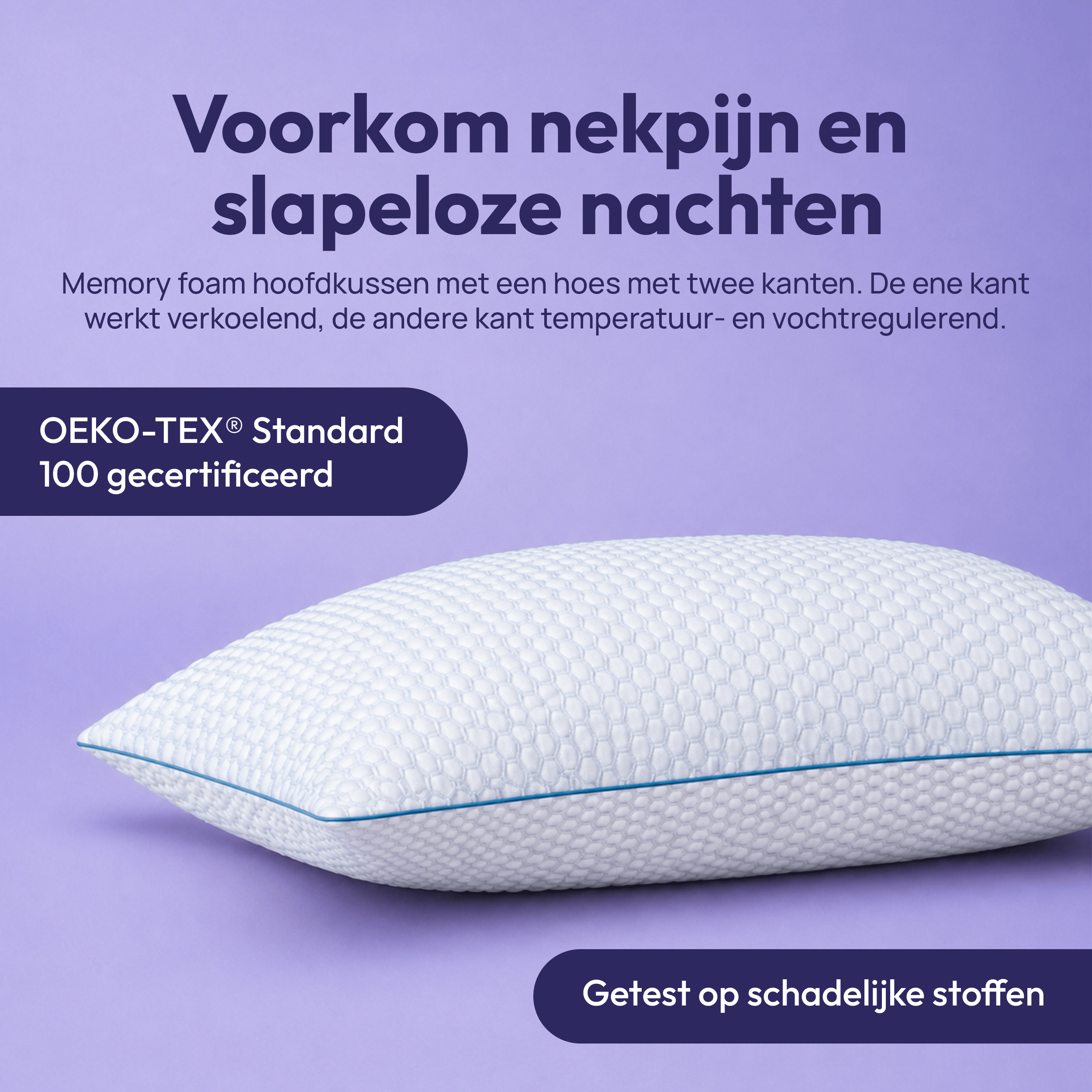 Comfeur verkoelend hoofdkussen - Memory foam - 60 x 70 cm