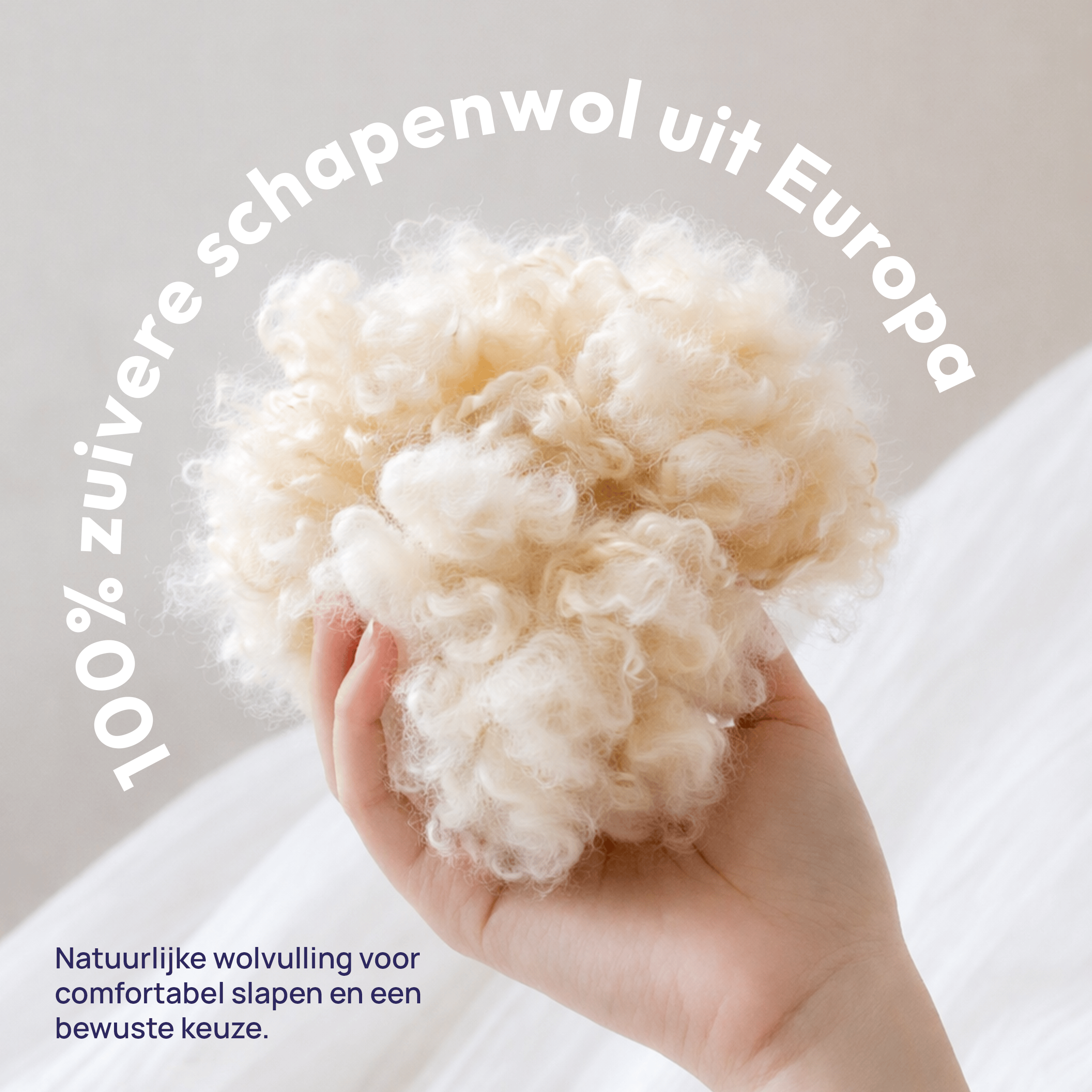 Comfeur wollen zomerdekbed met katoenen tijk - Europees Wol - Licht & fris